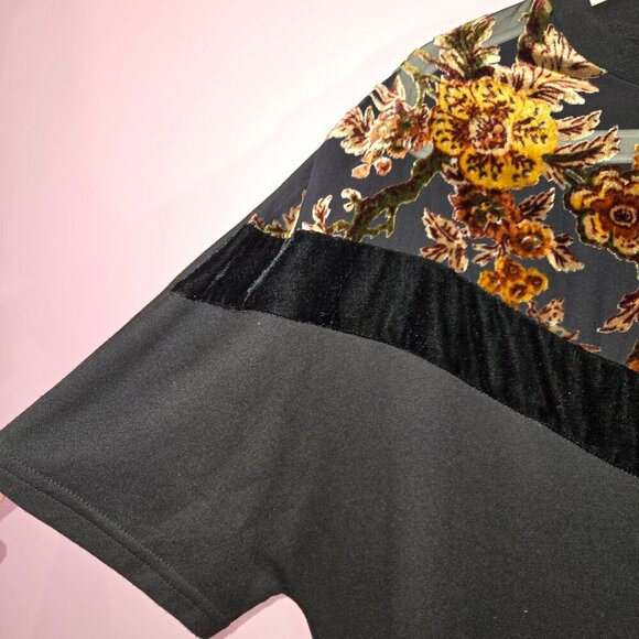 2/$20 Zara velvet floral mesh t-shirt dress, size S - Picture 3 of 13